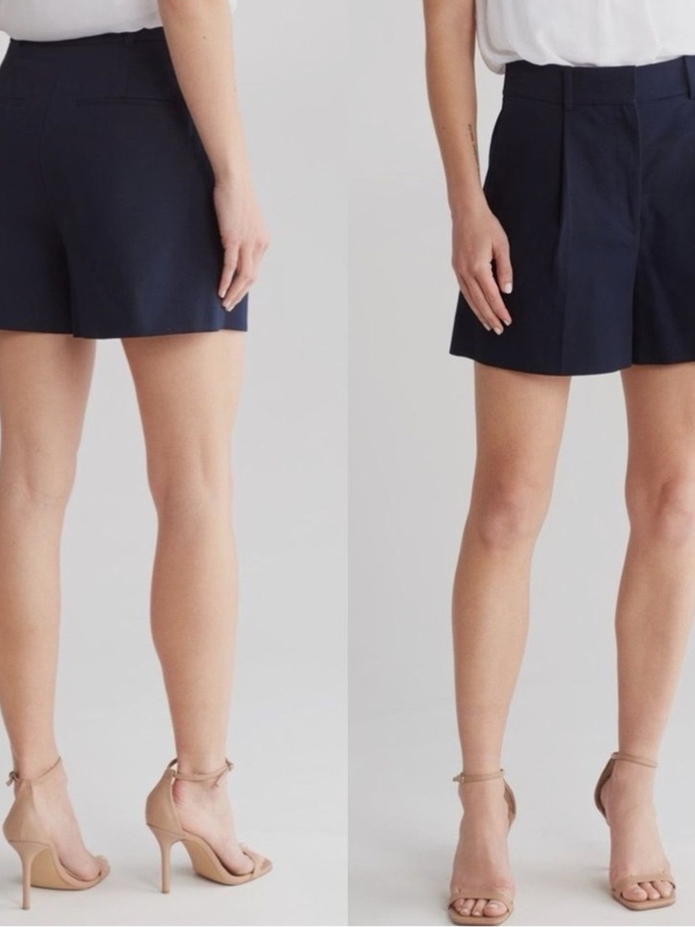 Rebecca Taylor Navy Tailored High-Rise Shorts